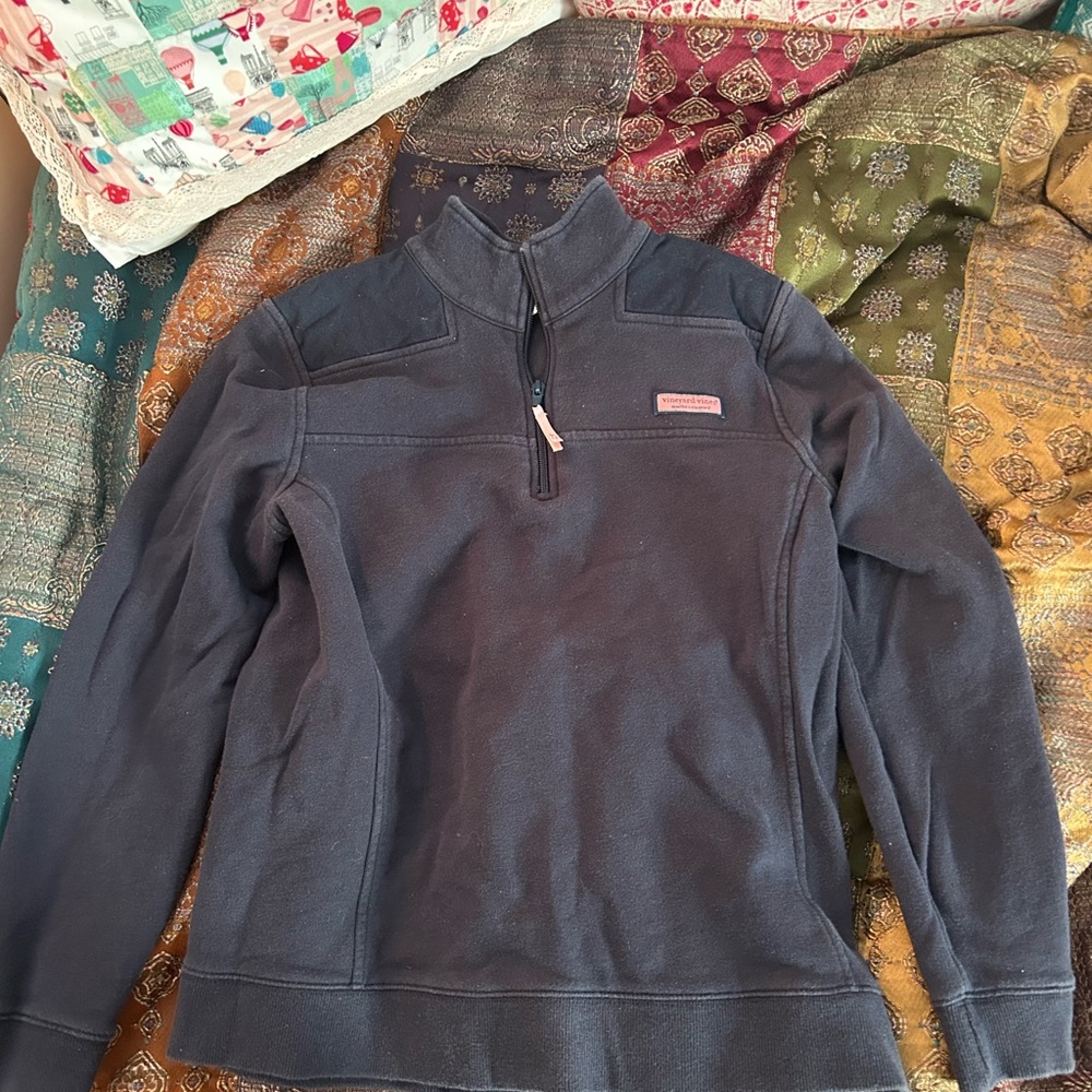 Vineyard Vines Blue Cowl Neck Pullover Jacket